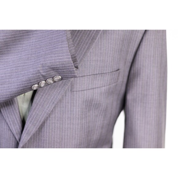 Jones New York Mens Suit Jacket 44L Blazer Gray Pinstripe Business Formal - Picture 8 of 12